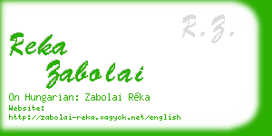 reka zabolai business card